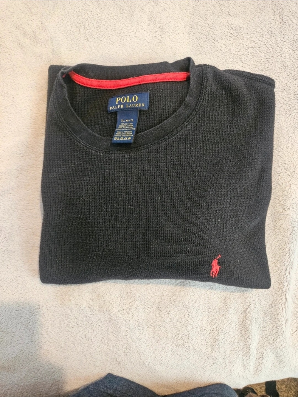 Polo by Ralph Lauren Black Crewneck Sweater with Red Pony